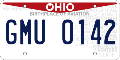 OH license plate GMU0142