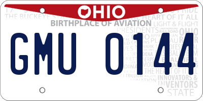 OH license plate GMU0144