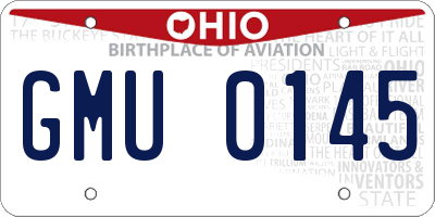 OH license plate GMU0145