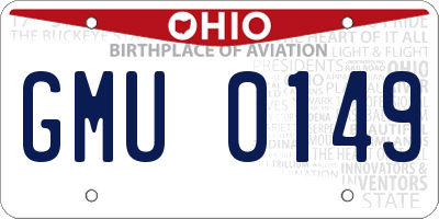 OH license plate GMU0149