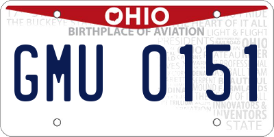 OH license plate GMU0151