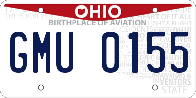 OH license plate GMU0155