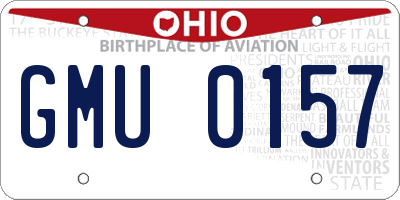 OH license plate GMU0157