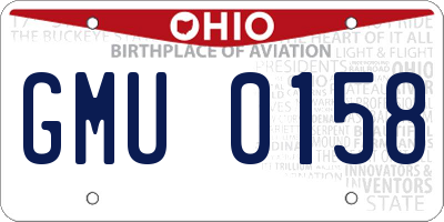 OH license plate GMU0158