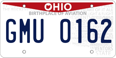 OH license plate GMU0162