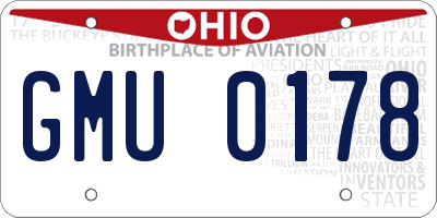 OH license plate GMU0178