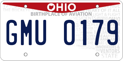 OH license plate GMU0179