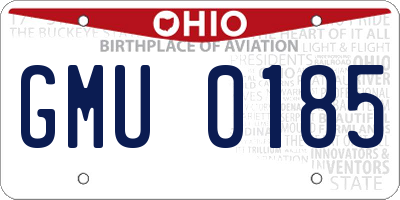 OH license plate GMU0185