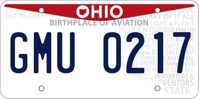 OH license plate GMU0217