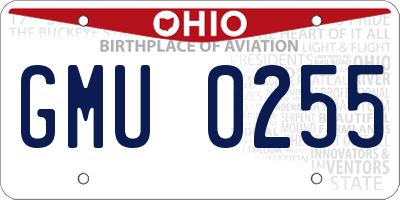 OH license plate GMU0255
