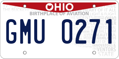 OH license plate GMU0271
