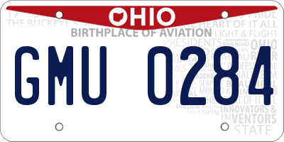 OH license plate GMU0284