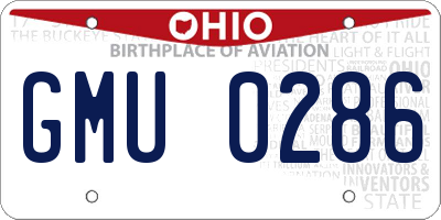 OH license plate GMU0286