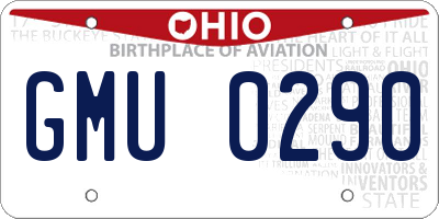 OH license plate GMU0290