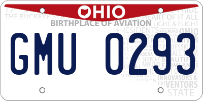 OH license plate GMU0293