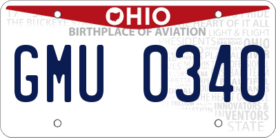 OH license plate GMU0340