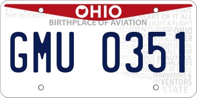 OH license plate GMU0351