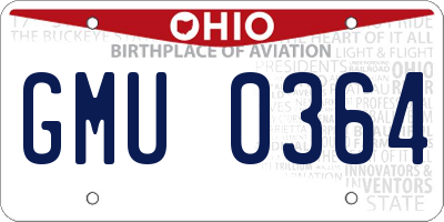 OH license plate GMU0364