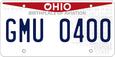 OH license plate GMU0400