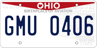 OH license plate GMU0406