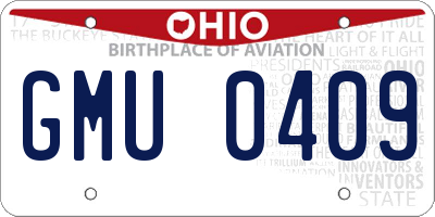 OH license plate GMU0409