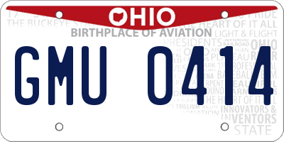 OH license plate GMU0414