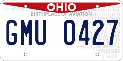 OH license plate GMU0427