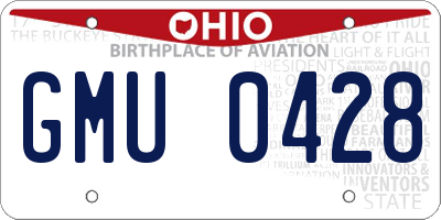 OH license plate GMU0428