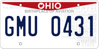 OH license plate GMU0431