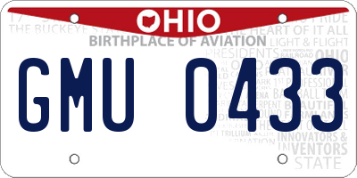 OH license plate GMU0433
