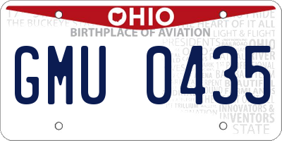 OH license plate GMU0435