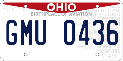 OH license plate GMU0436