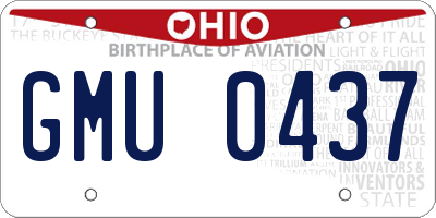 OH license plate GMU0437