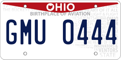 OH license plate GMU0444