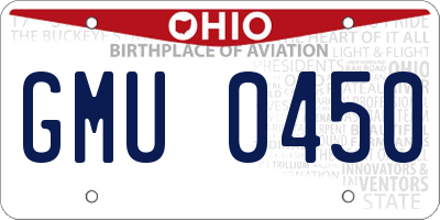 OH license plate GMU0450
