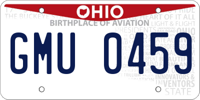 OH license plate GMU0459