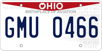 OH license plate GMU0466