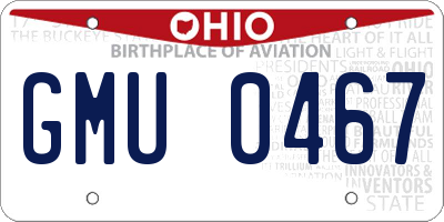 OH license plate GMU0467