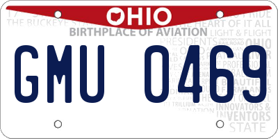 OH license plate GMU0469