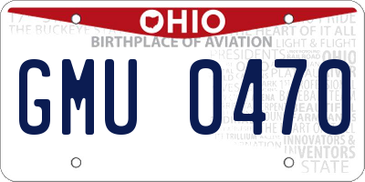 OH license plate GMU0470