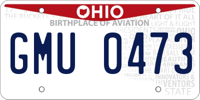 OH license plate GMU0473