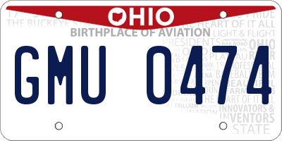 OH license plate GMU0474
