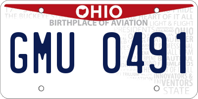 OH license plate GMU0491