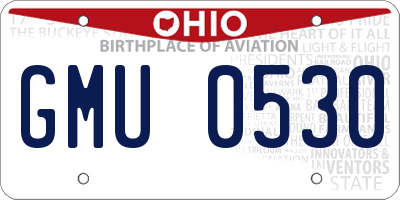 OH license plate GMU0530