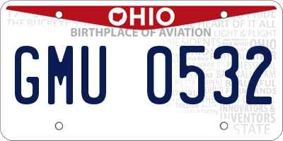 OH license plate GMU0532