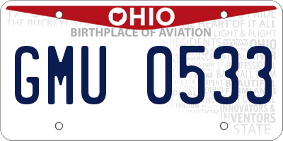 OH license plate GMU0533