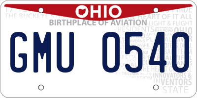 OH license plate GMU0540