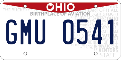 OH license plate GMU0541