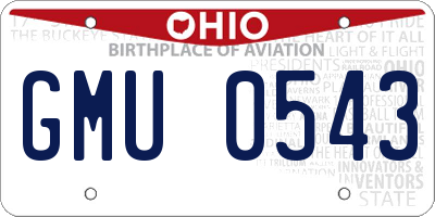 OH license plate GMU0543