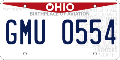 OH license plate GMU0554